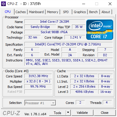 intel core i7 2620m لپ تاپ اچ پی مدل الایت بوک